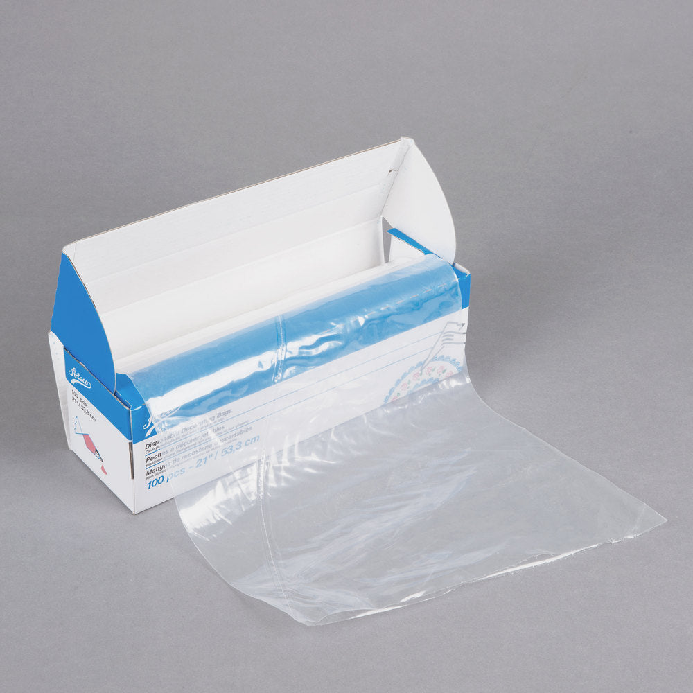Ateco 4712 12 High-Grip Clear Disposable Pastry Bags - 100/Roll
